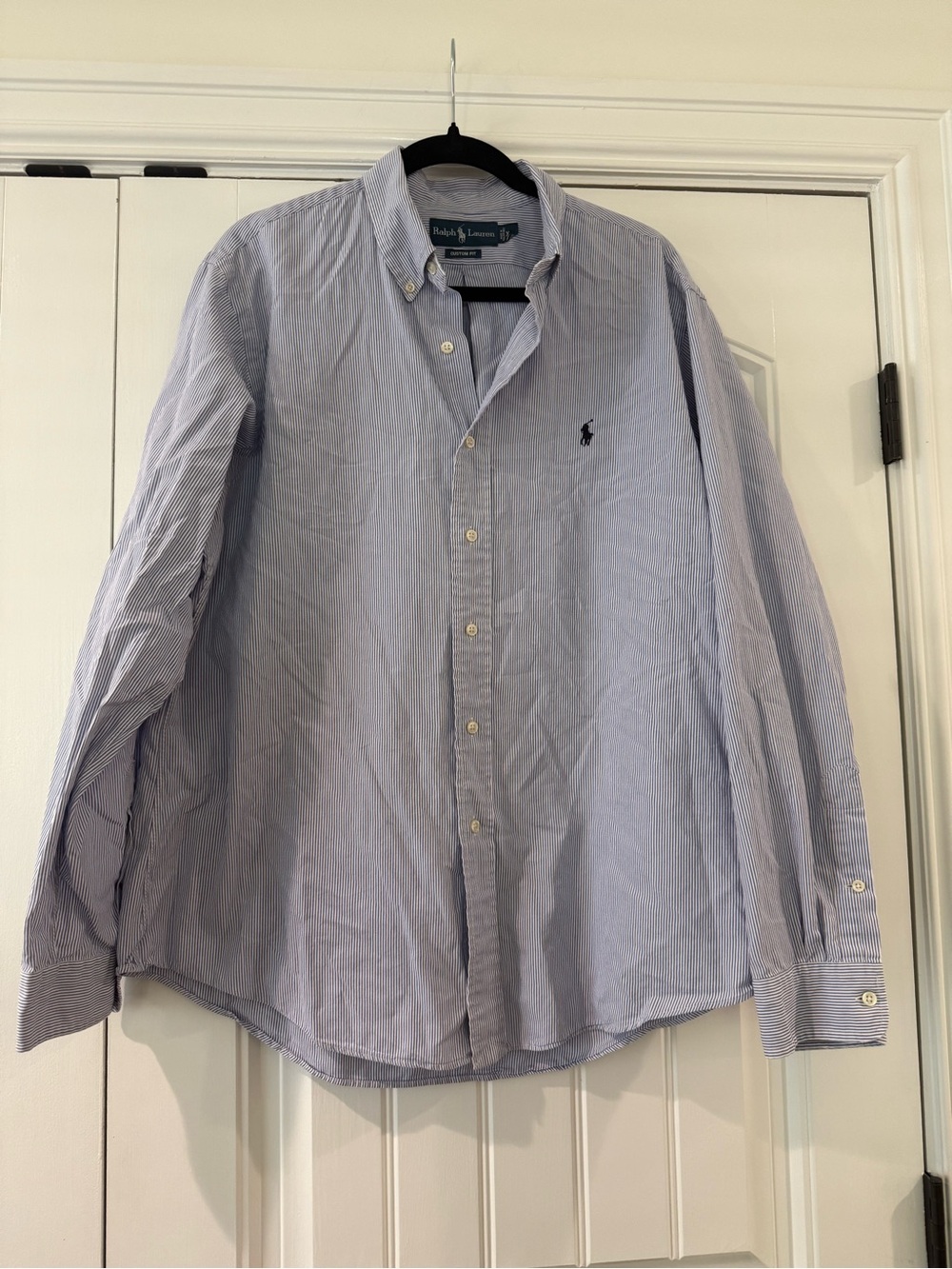 Ralph Lauren Light Blue & White Striped Button-Down Shirt